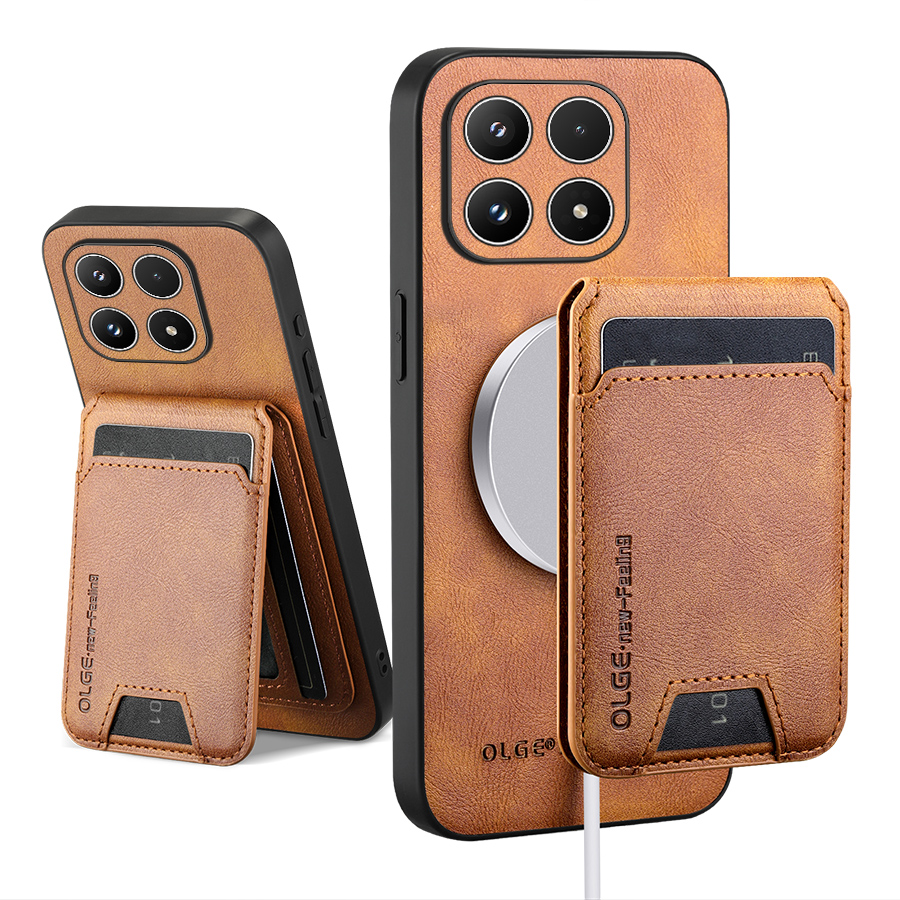 Leather Wallet Card Holder Phone Cover - حافظة هاتف مع حامل بطاقات وغطاء
