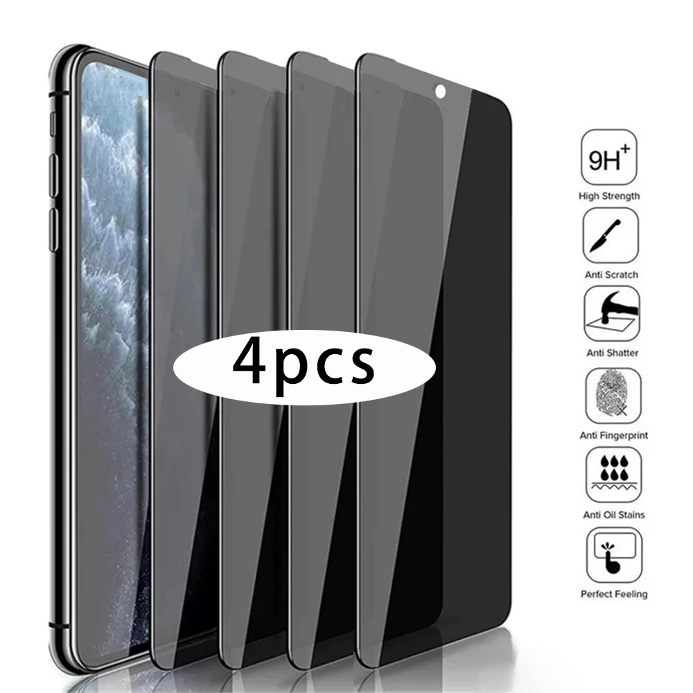Anti Peek Privacy Tempered Glass - 4 قطعة مكافحة Peeking الزجاج المقسى