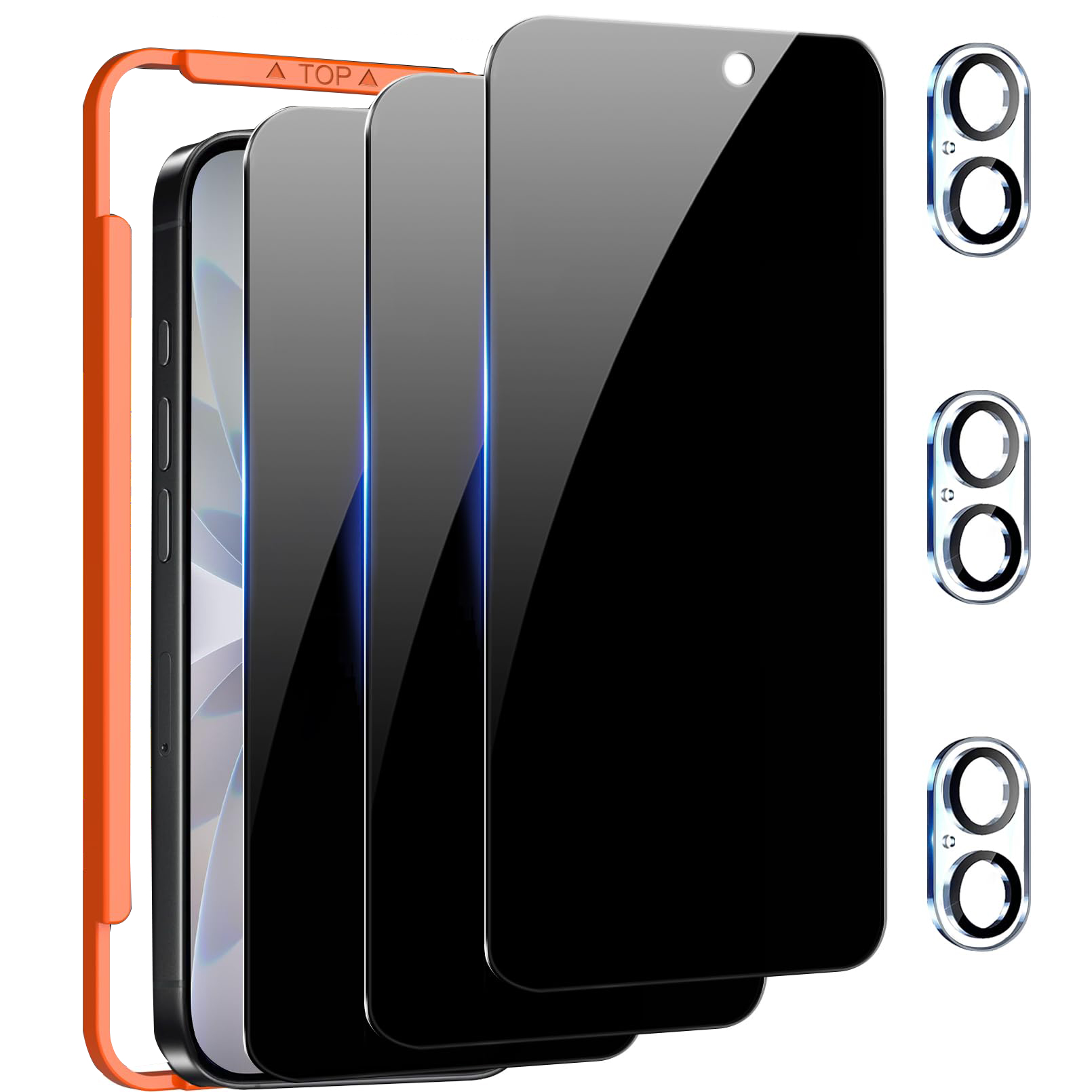 Anti Spy Privacy Glass Case - 3 عبوات من واقي شاشة الخصوصية