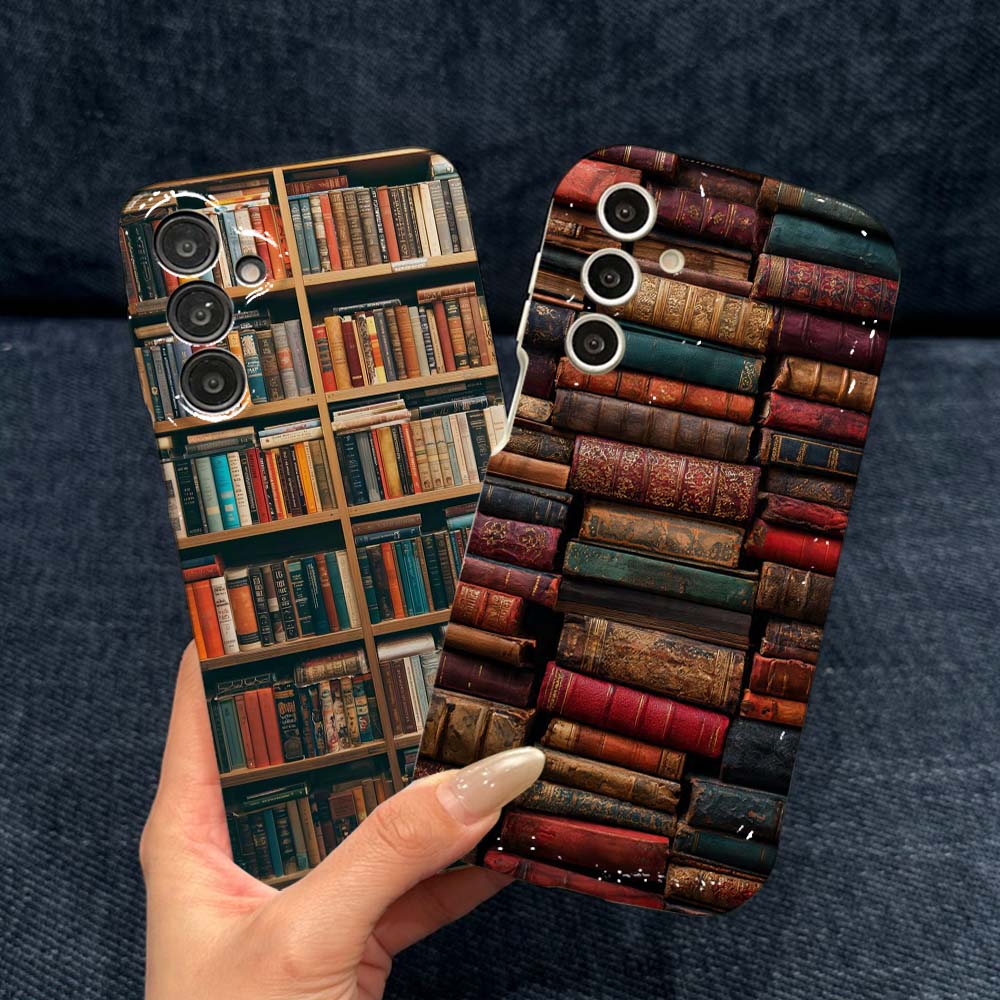 Vintage Floral Pattern Soft Case - غطاء هاتف بنمط كتب عتيقة لسامسونج
