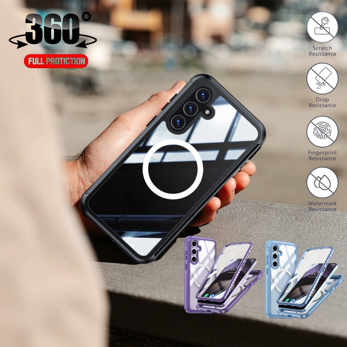 Heavy Duty 360 Full Body Protective Case - 360 ° غطاء حماية كامل للجسم