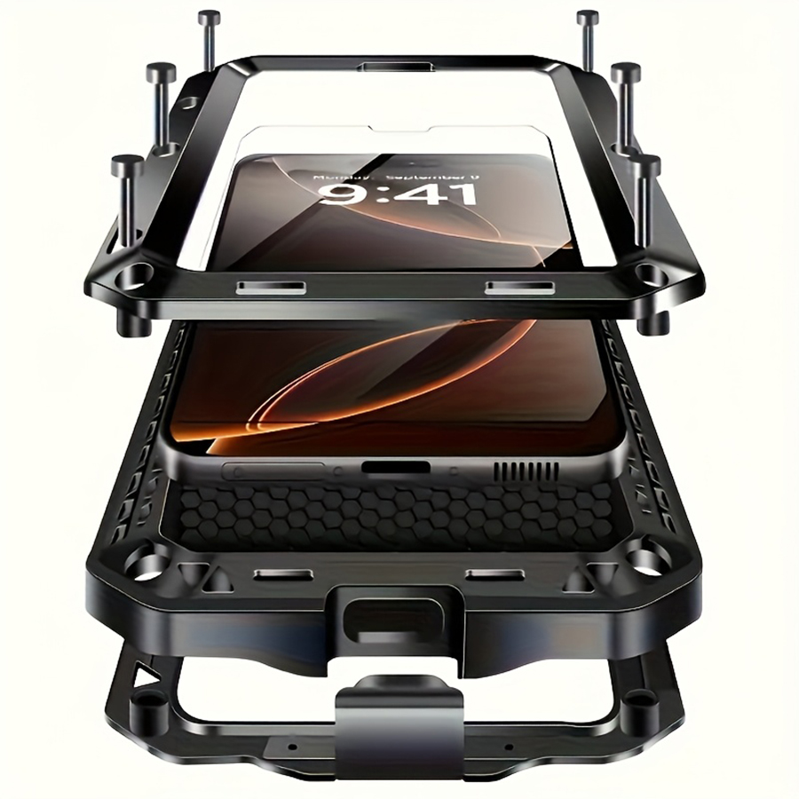 Heavy Duty 360 Full Body Protective Case - غطاء هاتف معدني متين مع واقي