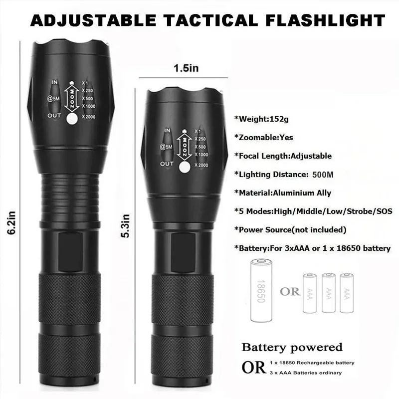 كشافات LED عالية الطاقة T6 ، ش - مراجعة Power Banks وسعره
