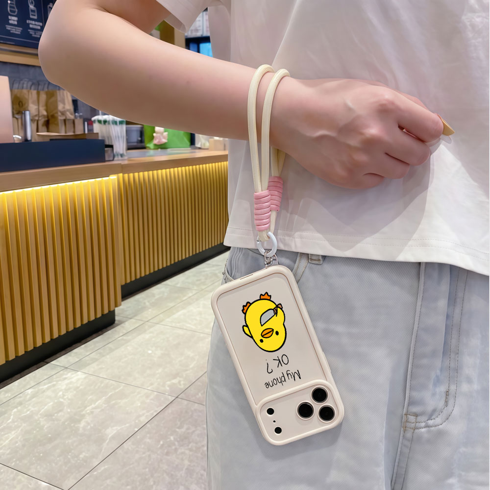 جراب هاتف لطيف بتصميم بطة كرتو - مراجعة Cute Cartoon Wrist Strap Silicone Case وسعره