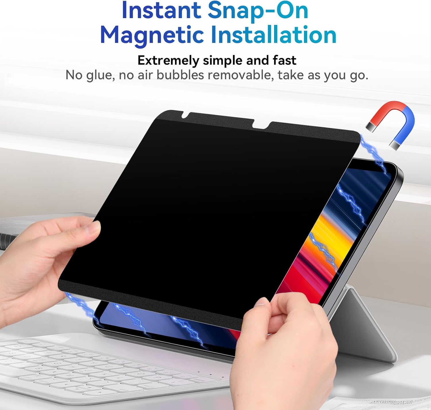 واقي شاشة مغناطيسي للخصوصية لج - مراجعة Matte Anti Glare Screen Protector وسعره