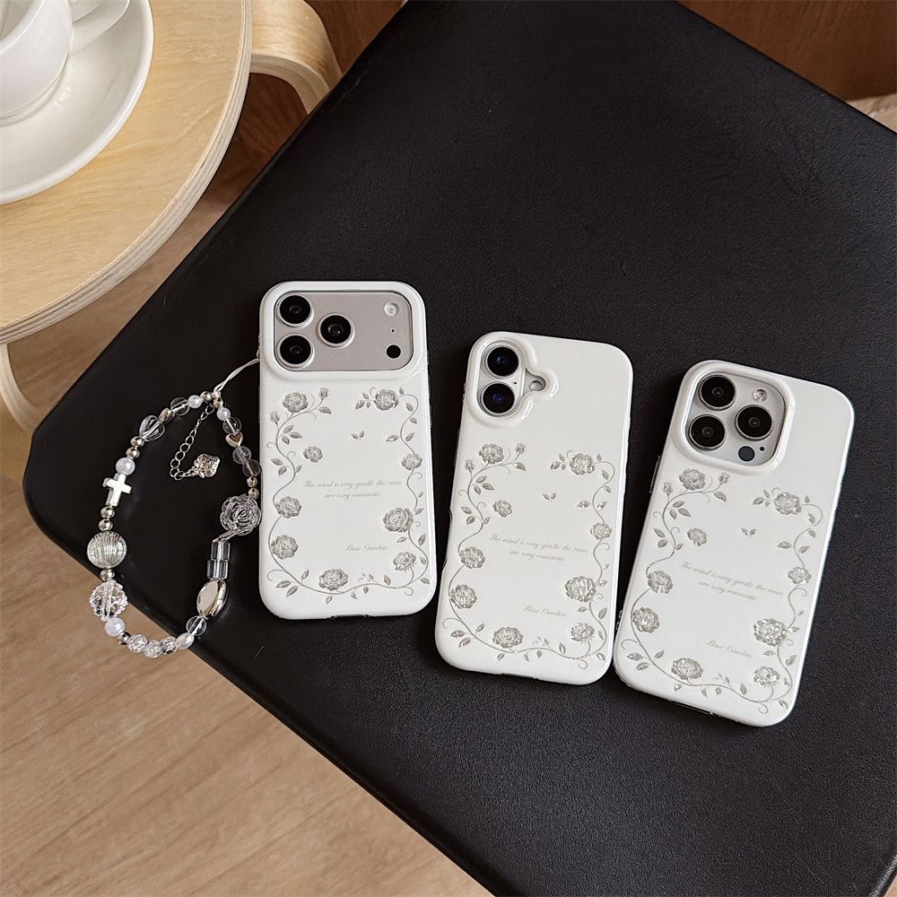 جراب هاتف فضي عتيق بتصميم حديق - مراجعة Vintage Floral Pattern Soft Case وسعره