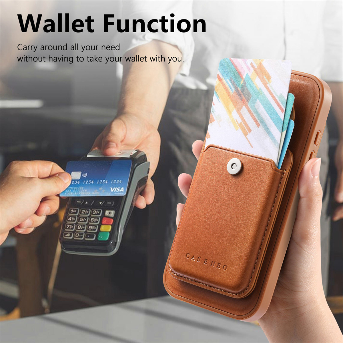 حافظة هاتف جلدية مغناطيسية قاب - مراجعة Leather Wallet Card Holder Phone Cover وسعره
