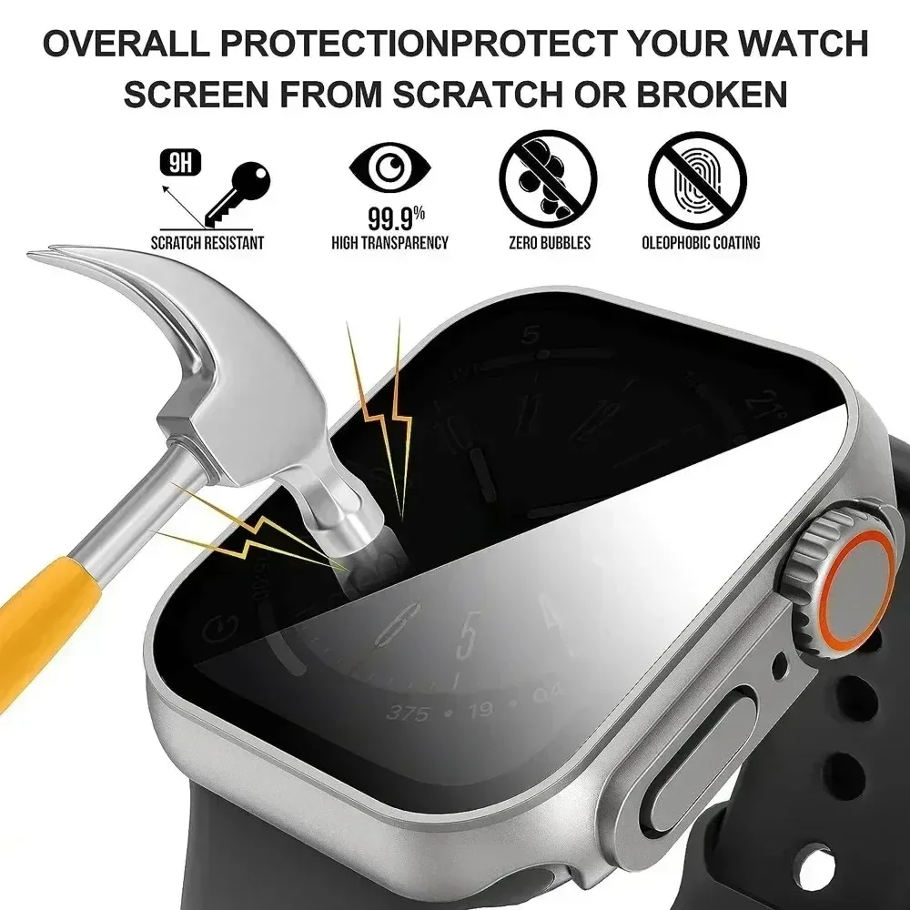 حافظة لساعة أبل سلسلة ساعات أب - مراجعة Anti Spy Privacy Glass Case وسعره