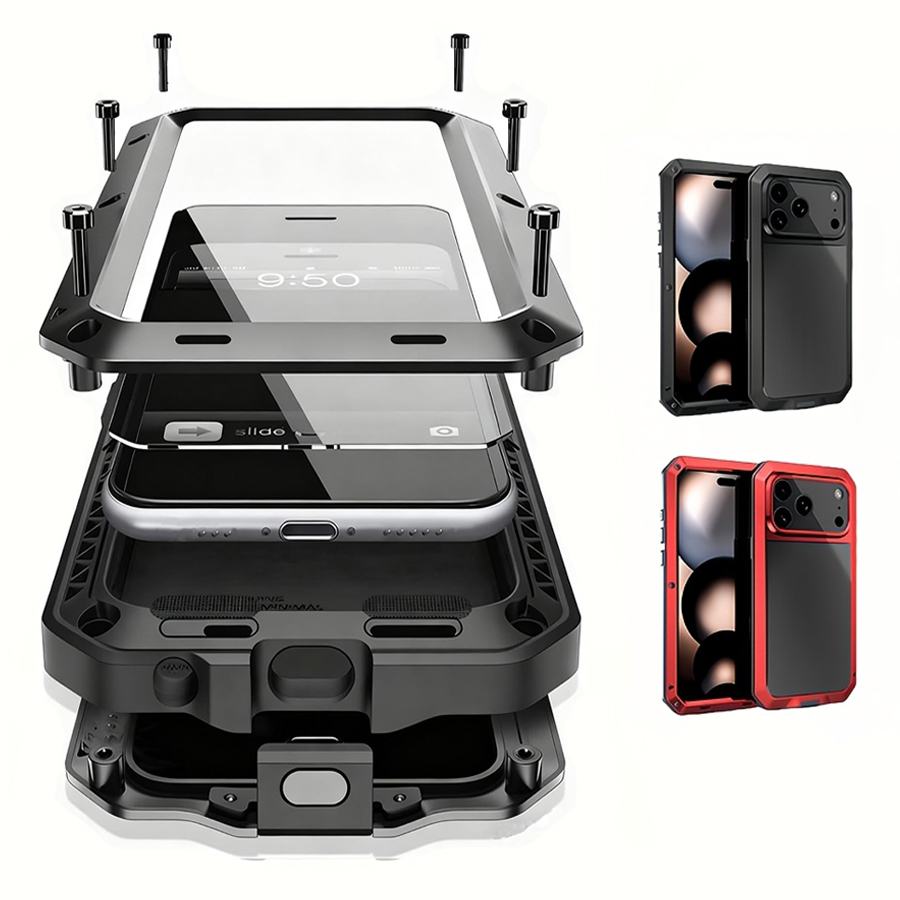 غطاء هاتف معدني متين مع واقي ش - مراجعة Heavy Duty 360 Full Body Protective Case وسعره